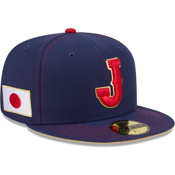 New Era Flat Brim 59FIFTY Japan 2026 World Baseball Classic Navy Blue Fitted Cap