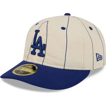 Καπέλα καμπύλη μπεζ προσαρμοσμένο 59FIFTY Retro Crown Linen από Los Angeles Dodgers MLB από New Era