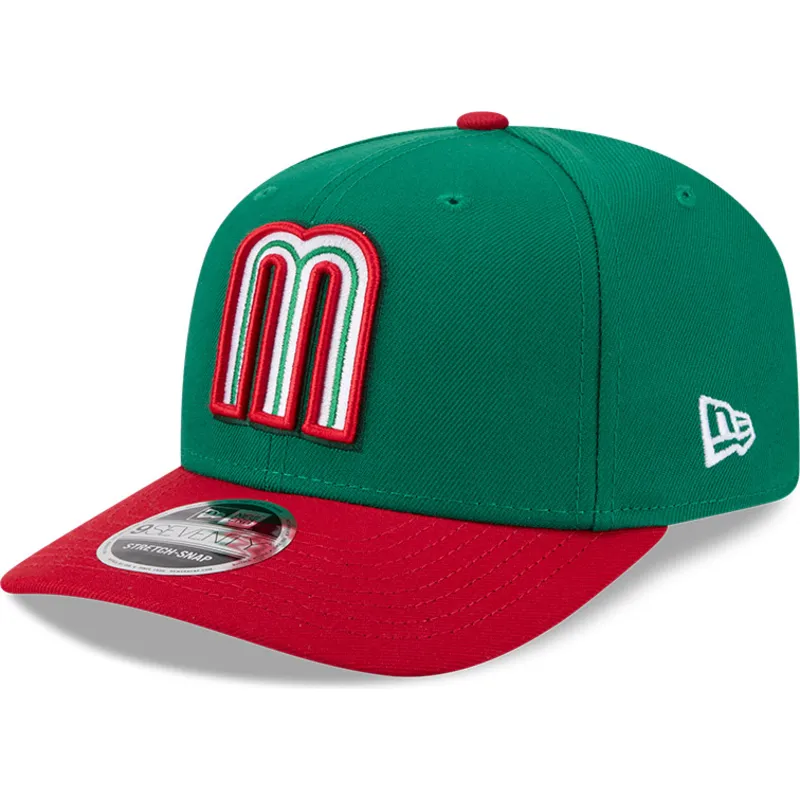 new-era-curved-brim-9seventy-stretch-snap-mexico-2026-world-baseball-classic-green-and-red-snapback-cap