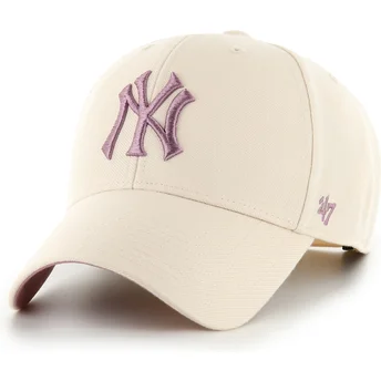 Καπέλα καμπύλη μπεζ snapback MVP Ballpark από New York Yankees MLB από 47 Brand