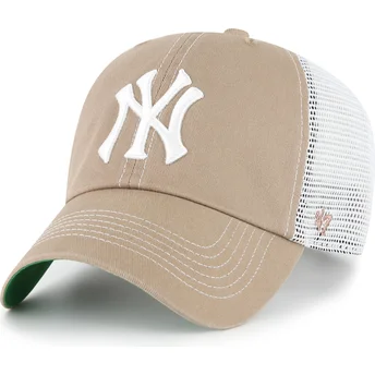 Καπέλα καμπύλη καφέ snapback Clean Up Trawler από New York Yankees MLB από 47 Brand