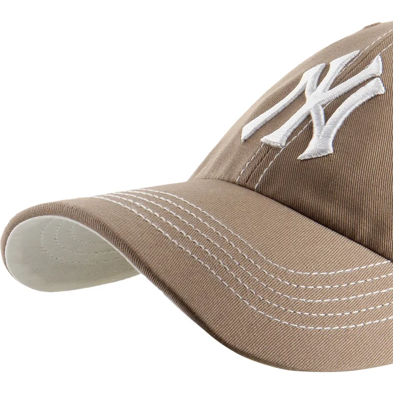 47-brand-curved-brim-clean-up-contrast-stitch-new-york-yankees-mlb-brown-adjustable-cap