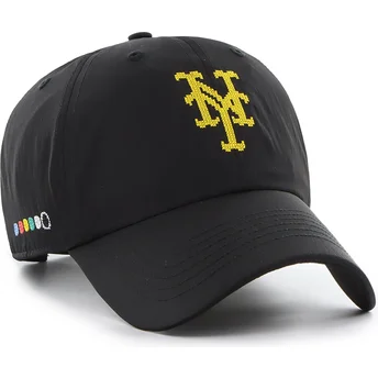 47 Brand Curved Brim Clean Up Eight Bit Hero New York Mets MLB Black Adjustable Cap