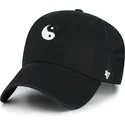 47-brand-curved-brim-yin-yang-smiley-clean-up-base-runner-icon-black-adjustable-cap