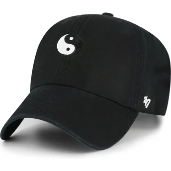 Καπέλα καμπύλη μαύρο ρυθμιζόμενη ταινία Yin Yang Smiley Clean Up Base Runner Icon από 47 Brand