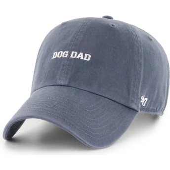 47 Brand Curved Brim Dog Dad Phrase Clean Up Base Runner Icon Navy Blue Adjustable Cap