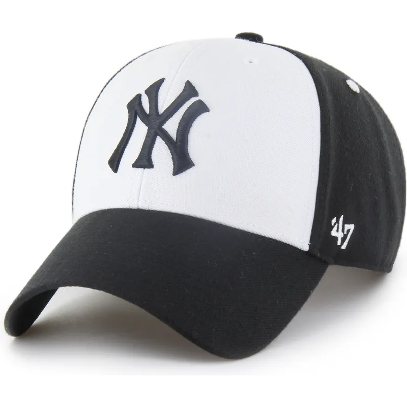 47-brand-curved-brim-mvp-replica-sure-shot-new-york-yankees-mlb-black-and-white-snapback-cap