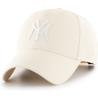 Καπέλα καμπύλη μπεζ snapback MVP Natural από New York Yankees MLB από 47 Brand