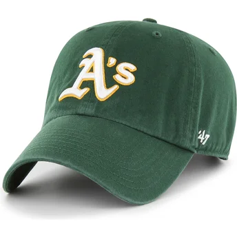 47 Brand Curved Brim Clean Up Oakland Athletics MLB Green Adjustable Cap