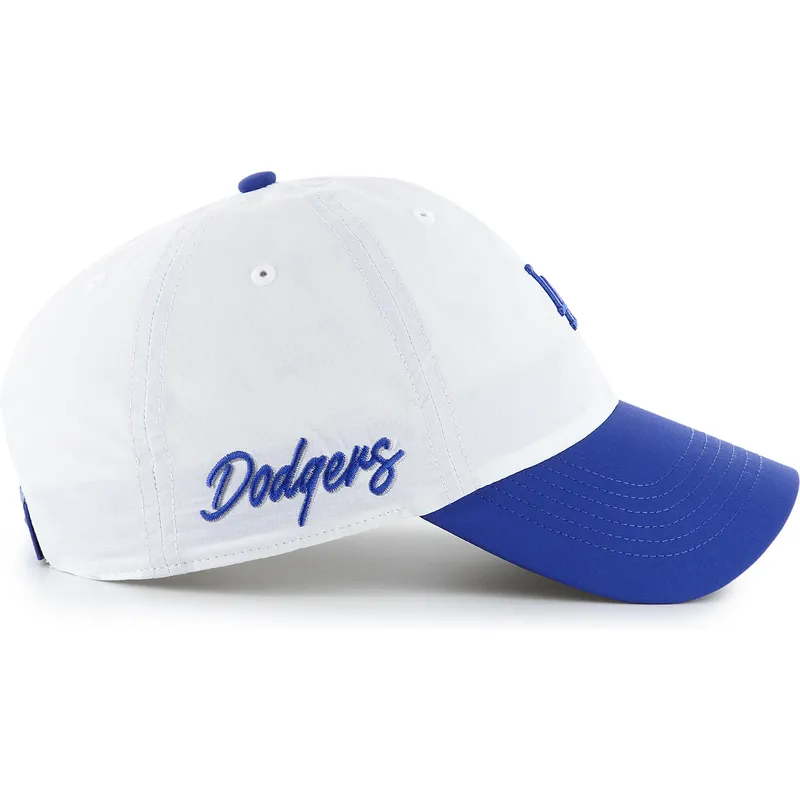 47-brand-curved-brim-clean-up-vista-mini-two-tone-los-angeles-dodgers-mlb-white-and-blue-adjustable-cap