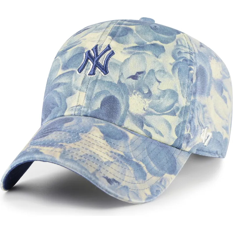 47-brand-curved-brim-clean-up-gardenia-new-york-yankees-mlb-blue-adjustable-cap