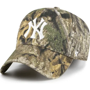 47 Brand Curved Brim Clean Up Real Tree New York Yankees MLB Camouflage Adjustable Cap