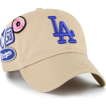 Καπέλα καμπύλη χακί ρυθμιζόμενη ταινία Clean Up Badges από Los Angeles Dodgers MLB από 47 Brand