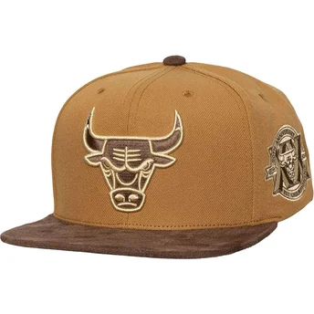 Mitchell & Ness Flat Brim Coffee Strapback Chicago Bulls NBA Brown Adjustable Cap