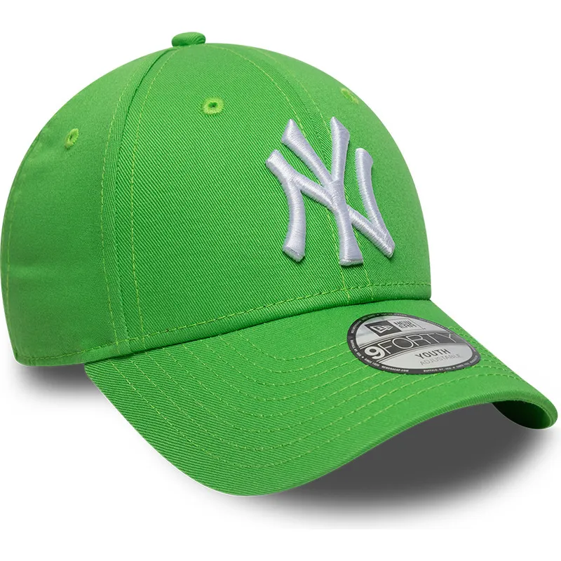 new-era-curved-brim-youth-9forty-essential-new-york-yankees-mlb-green-adjustable-cap