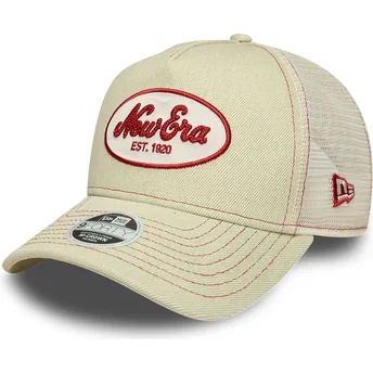 Καπέλα καμπύλη μπεζ snapback 9FORTY M-Crown A Frame από New Era