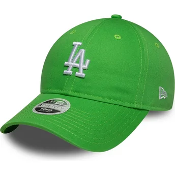 New Era Curved Brim Women 9TWENTY League Essential Midi Los Angeles Dodgers MLB Green Adjustable Cap