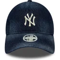 new-era-curved-brim-women-9twenty-a-frame-denim-new-york-yankees-mlb-navy-blue-adjustable-cap