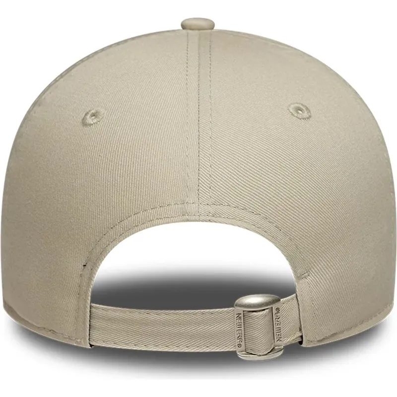 new-era-curved-brim-women-green-logo-9forty-league-essential-los-angeles-dodgers-mlb-beige-adjustable-cap