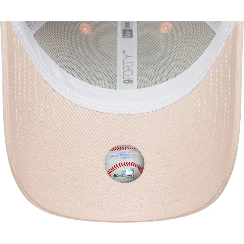 new-era-curved-brim-women-9forty-linen-new-york-yankees-mlb-light-pink-adjustable-cap