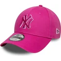 new-era-curved-brim-pink-logo-9forty-team-outline-new-york-yankees-mlb-pink-adjustable-cap