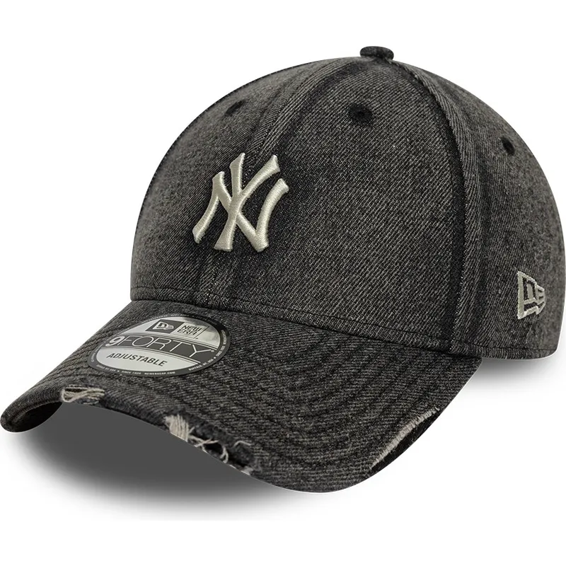 new-era-curved-brim-9forty-acid-wash-denim-new-york-yankees-mlb-black-adjustable-cap