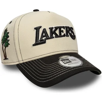 Καπέλα καμπύλη μπεζ snapback E Frame City Icon από Los Angeles Lakers NBA από New Era