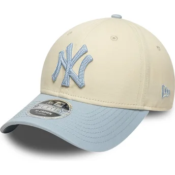 Καπέλα καμπύλη μπεζ snapback 9FORTY M-Crown Side Script από New York Yankees MLB από New Era