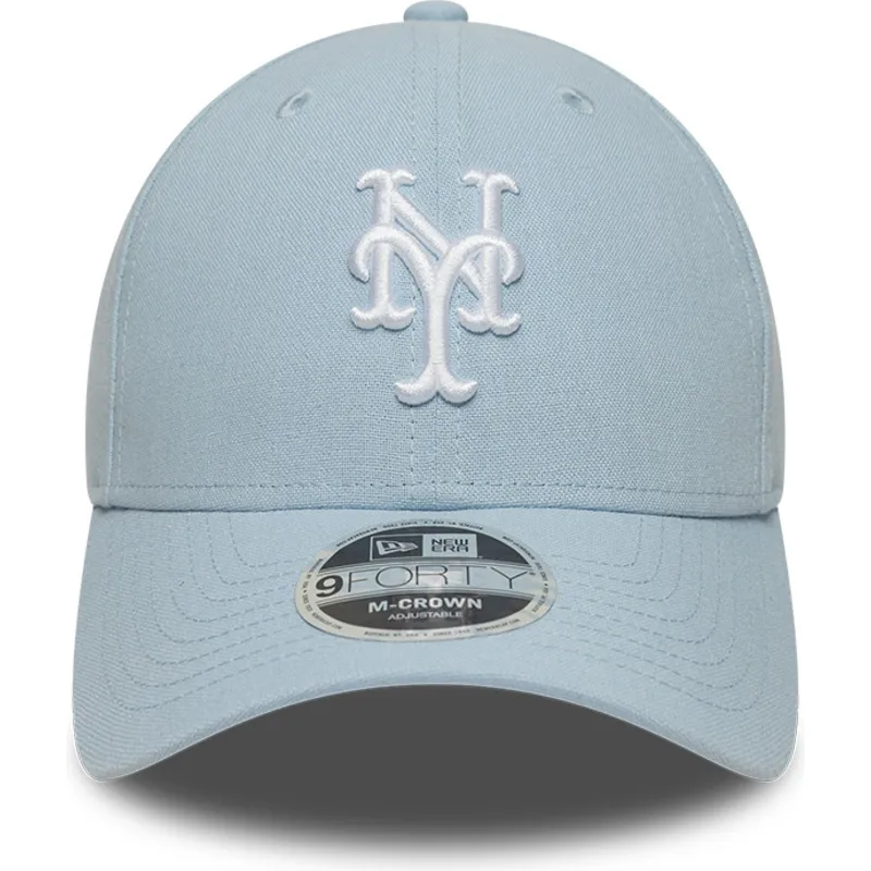 new-era-curved-brim-9forty-m-crown-linen-new-york-mets-mlb-light-blue-snapback-cap