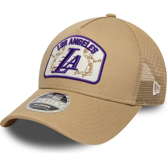 Καπέλα καμπύλη μπεζ snapback 9FORTY M-Crown A Frame από Los Angeles Lakers NBA από New Era