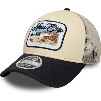 Καπέλα καμπύλη μπεζ snapback 9FORTY M-Crown A Frame από New Era