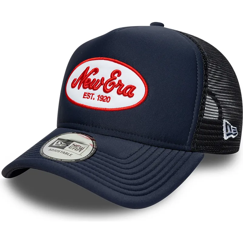 new-era-a-frame-oval-foam-patch-navy-blue-trucker-hat