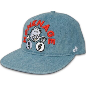 Καπέλα επίπεδη μπλε snapback Denim Money Music Shapes Identity The Snap από Homenage