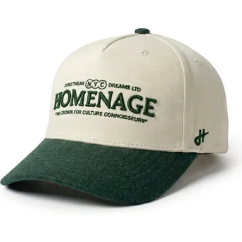 Homenage Curved Brim Liberty Sport The Retro Beige and Green Snapback Cap