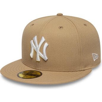 Καπέλα επίπεδη καφέ προσαρμοσμένο 59FIFTY League Essential από New York Yankees MLB από New Era