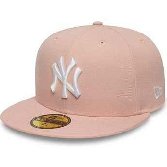 Καπέλα επίπεδη ροζ προσαρμοσμένο 59FIFTY League Essential από New York Yankees MLB από New Era