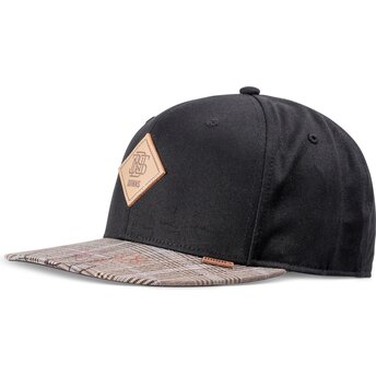 Καπέλα επίπεδη μαύρο snapback Crinklecheck Rev από Djinns