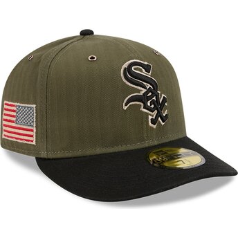 Καπέλα καμπύλη πράσινο προσαρμοσμένο 59FIFTY Pre-Curved American Herringbone από Chicago White Sox MLB από New Era