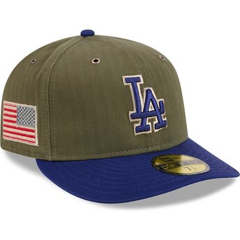 Καπέλα καμπύλη πράσινο προσαρμοσμένο 59FIFTY Pre-Curved American Herringbone από Los Angeles Dodgers MLB από New Era