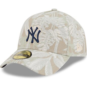 Καπέλα καμπύλη μπεζ προσαρμοσμένο 59FORTY A Frame Leafy Palm από New York Yankees MLB από New Era