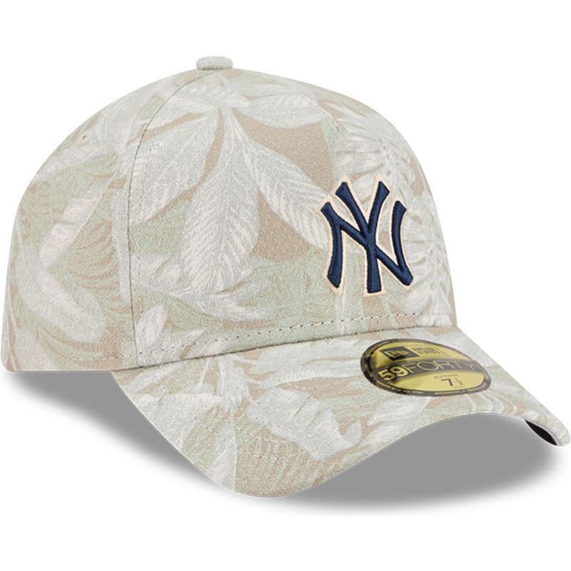 new-era-curved-brim-59forty-a-frame-leafy-palm-new-york-yankees-mlb-beige-fitted-cap