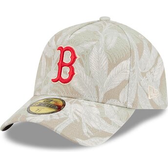 Καπέλα καμπύλη μπεζ προσαρμοσμένο 59FORTY A Frame Leafy Palm από Boston Red Sox MLB από New Era