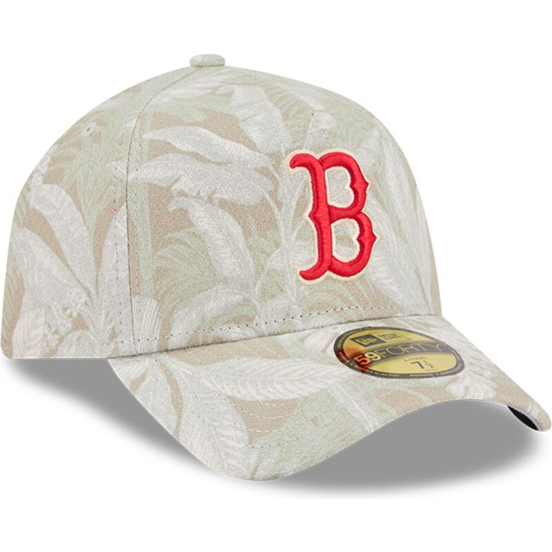 new-era-curved-brim-59forty-a-frame-leafy-palm-boston-red-sox-mlb-beige-fitted-cap new-era-curved-brim-59forty-a-frame-leafy-palm-boston-red-sox-mlb-beige-fitted-cap