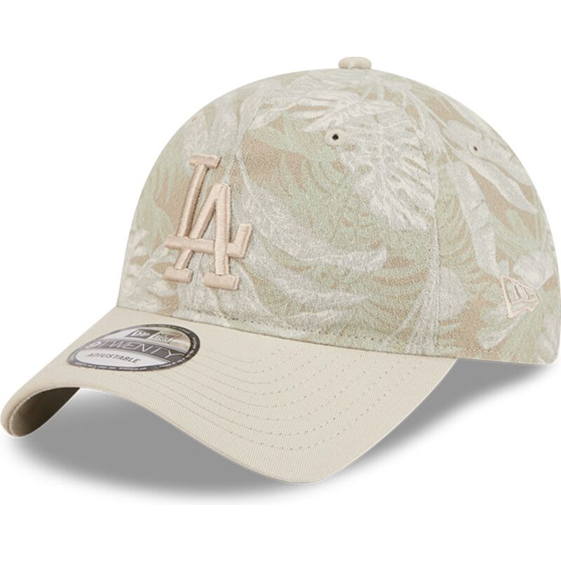 new-era-curved-brim-9twenty-leafy-palm-los-angeles-dodgers-mlb-beige-adjustable-cap new-era-curved-brim-9twenty-leafy-palm-los-angeles-dodgers-mlb-beige-adjustable-cap