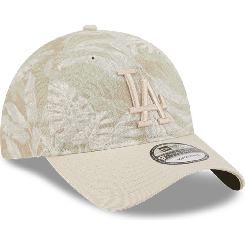 new-era-curved-brim-9twenty-leafy-palm-los-angeles-dodgers-mlb-beige-adjustable-cap new-era-curved-brim-9twenty-leafy-palm-los-angeles-dodgers-mlb-beige-adjustable-cap