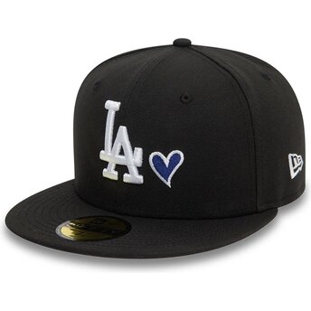 Καπέλα επίπεδη μαύρο προσαρμοσμένο 59FIFTY Heart Icon από Los Angeles Dodgers MLB από New Era