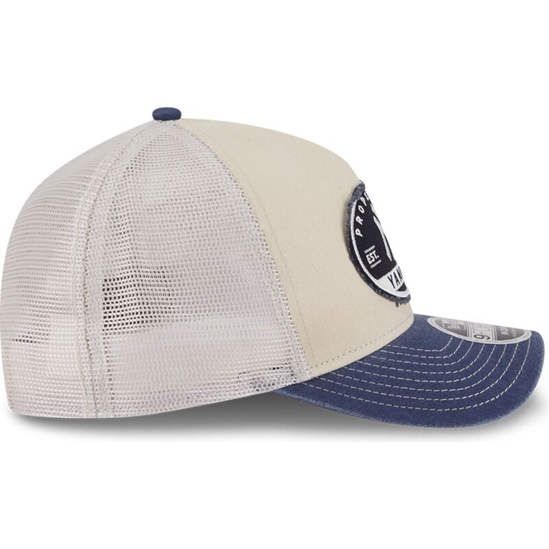 new-era-9forty-m-crown-a-frame-fray-new-york-yankees-mlb-beige-and-navy-blue-trucker-hat new-era-9forty-m-crown-a-frame-fray-new-york-yankees-mlb-beige-and-navy-blue-trucker-hat