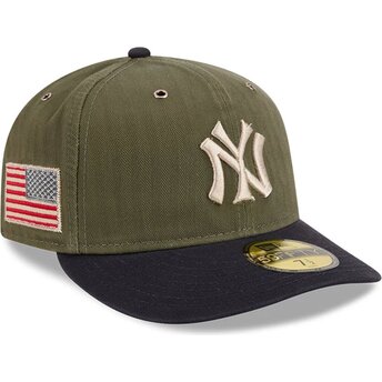 Καπέλα καμπύλη πράσινο προσαρμοσμένο 59FIFTY Pre-Curved American Herringbone από New York Yankees MLB από New Era
