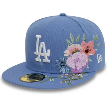 Καπέλα επίπεδη μπλε προσαρμοσμένο 59FIFTY Floral από Los Angeles Dodgers MLB από New Era