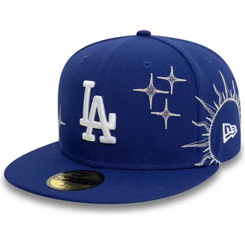 Καπέλα επίπεδη μπλε προσαρμοσμένο 59FIFTY Zodiac από Los Angeles Dodgers MLB από New Era